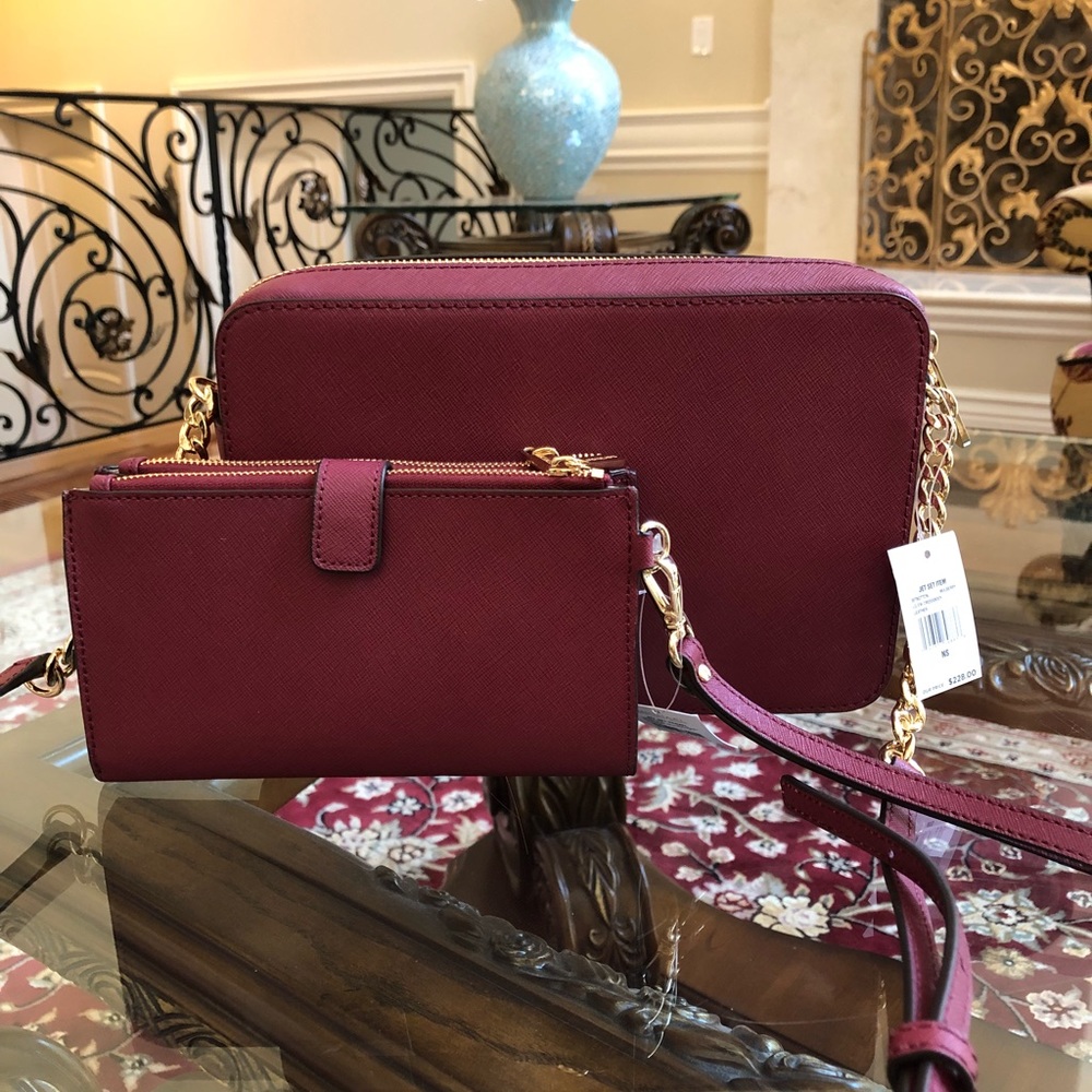 Michael Kors jet set crossbody&double zip wristlet - Picture 5 of 8